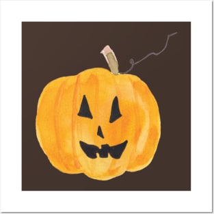 Watercolor Children's Pumpkin Posters and Art